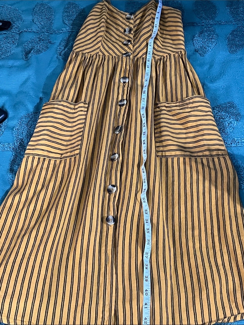 Japna Mustard Yellow Striped Sundress - Picture 10 of 11